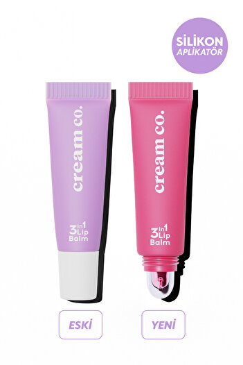 Cream Co. Nemlendirici Parlatıcı 3in1 Lip Balm | Dudak Bakım | Bubblegum Pembe | Hyaluronik Asit Seramid
