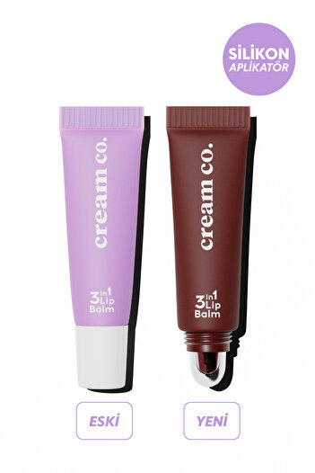 Cream Co. Nemlendirici Parlatıcı 3in1 Lip Balm | Dudak Bakım | Black Cherry Bordo | Hyaluronik Asit Seramid