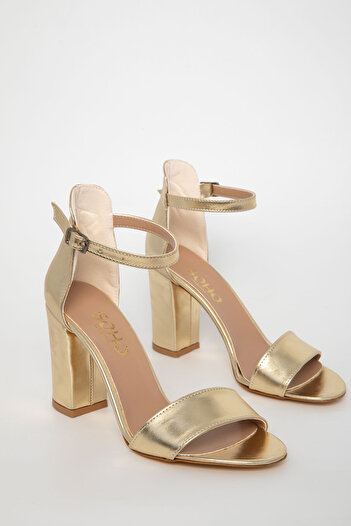 SOHO Goldene klassische Damenschuhe mit Absatz 14532