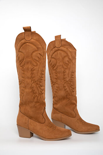SOHO Tan Suede Γυναικείες Μπότες - Μοντέλο 19723