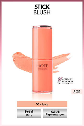 NOTE Stick Blush Nemlendirici Yumuşak Stick Allık - 10 Juicy