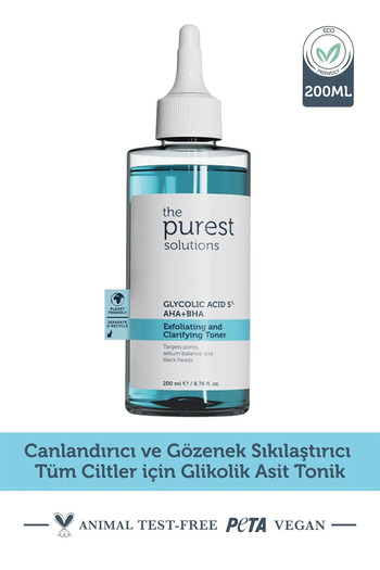 The Purest Solutions Revitalizing and Pore Tightening Glycolic Acid Tonic for All Skin 200 ml