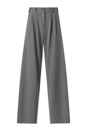 FACETTE Women's FC Gray Elastic High Waist Palazzo Trousers