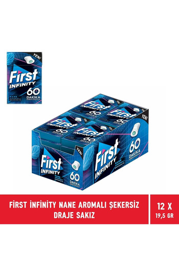 First Infinity 60 Minute Mint Flavored Sugar Free Dragee Gum - 12 Pieces