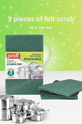 GRİMOR Life 9 Pieces Scrubbing Dish Sponge Dish Sponge - Durable Oil and Dirt Remover Kitchen Sponge Sponge Set