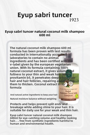 Eyüp Sabri Tuncer Natural Coconut Milk Shampoo 600 ml Buy 5 Get 4 and Rosie Cotton