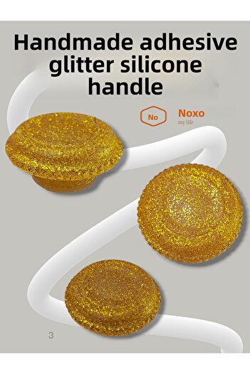 N NOXXO Handmade Adhesive Silvery Silicone Handle Furniture Kitchen Bathroom Cabinet Drawer Handle Decorative 1Pcs