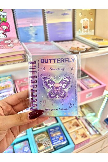 Wisevelya Butterfly Hologram Purple Notebook