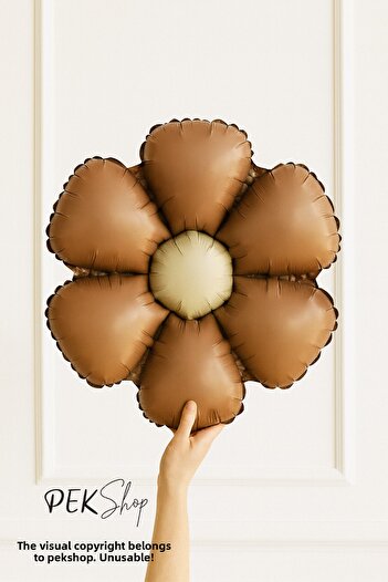 PEKSHOP Set of 3 Bohemian Daisy Foil Balloons Retro Cream Coffee Pink Daisy Balloons
