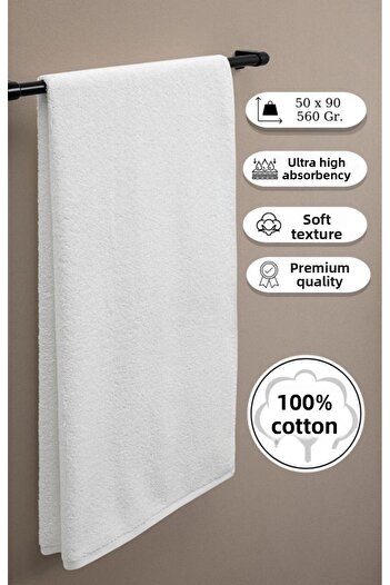 Karna Home White Hotel Type Single Cotton Towel Fors