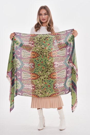 Axesoire 15215 Authentic Patterned Green Shawl