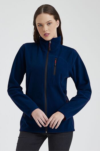 COMBİNE MİCHAİL Women's Navy Blue Fleece Full Zipper Outdoor 3 Pocket Sports Fleece Jacket