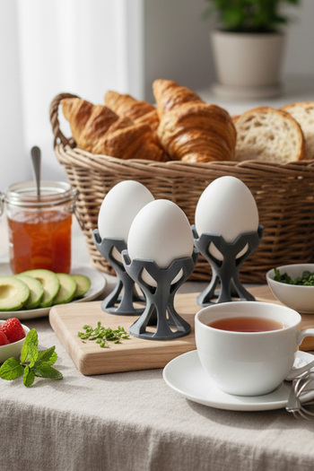 Noldor Antique Blue Set of 3 - Boiled Egg Container and Crown Egg Holder