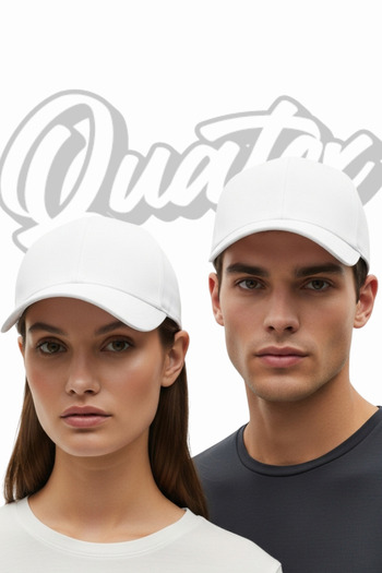 QUATEX Basic Hat 2 Pack – White 100% Cotton Gabardine Unisex Model