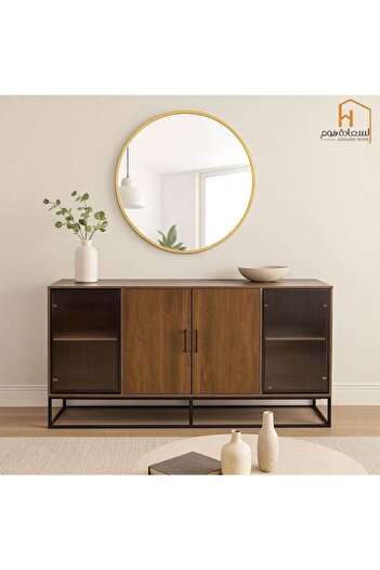 Al Saada Home Multifunctional Buffet Cabinet - 40 X 90 X 160 cm - Coffee