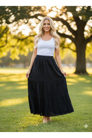 ÇELEBİ STYLE Nursery Hijab Skirt Long Skirt with Inner Lining Pleated Skirt