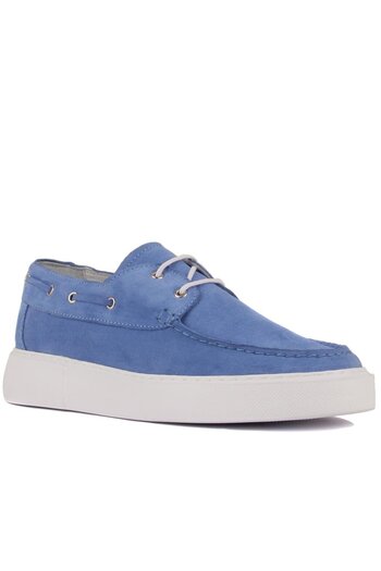 SailLakers - Pantofi casual pentru bărbați din piele intoarsa albastră