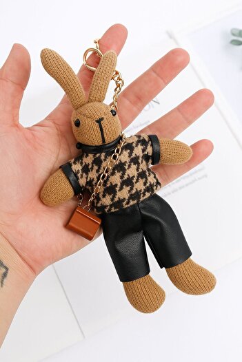 Çantacımstore Bag Charm Keychain Accessory Rabbit Brown No: 2