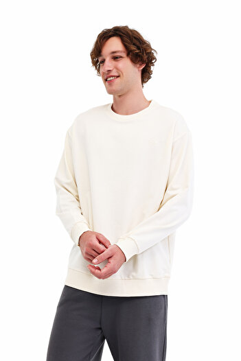 lumberjack Mb Sn75 C Neck Sw 5Pr Ecru Men's Sweatshirt