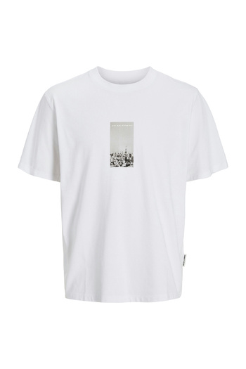Jack & Jones Ανδρικό μπλουζάκι Jcopacer Photo Branding Tee Ss Crew Neck Λευκό 12273775