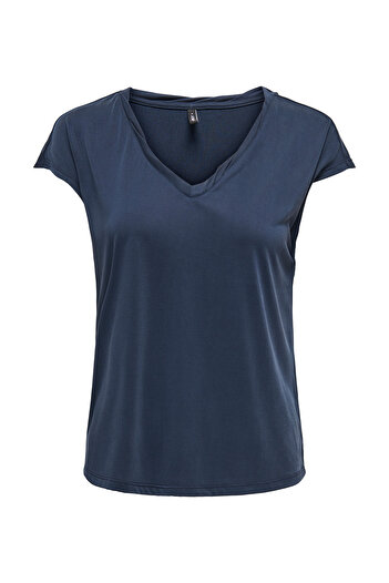 ONLY Onlhannah S/S V-Neck Top Ecru Women's Short Sleeve T-Shirt