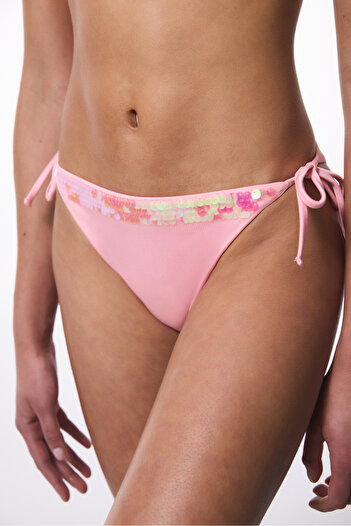 Penti Sequin Sequined Pink Bikini Bottom - Gamze Erçel Collection