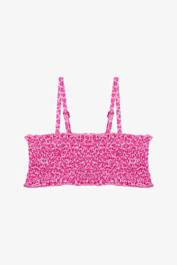 Penti Girl's Mini Leopard Print Ruffled Bandeau Bikini Set