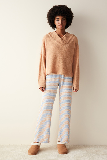 Penti Cozy Solid Sweatshirt Brown Pajama Top