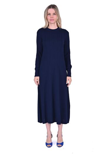 Invee Wool Knitting Knitwear Dress Dark Blue