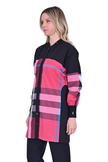 Invee Fuchsia Motif İrindi Viscose Top - Kızga Shirt