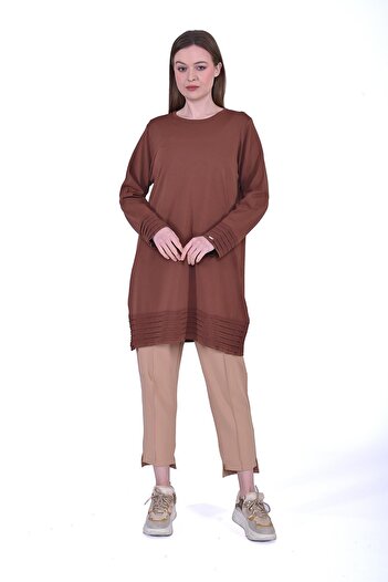 Invee Layered Knitwear Tunic Cinnamon