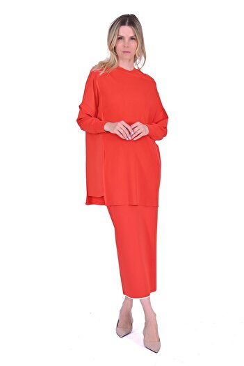 Invee Bellows Knitwear Tunic Oranj