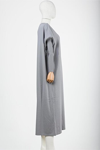 Invee Cuff Sleeve Knitwear Dress Gray