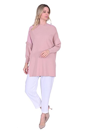 Invee Bellows Knitwear Tunic Salmon