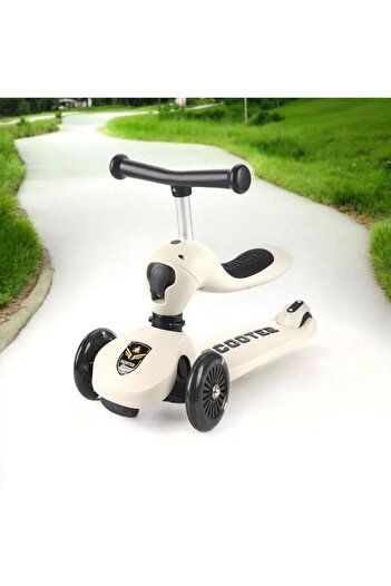 OEM Trotineta 3 in 1 transformabila in tricicleta pentru copii, alb