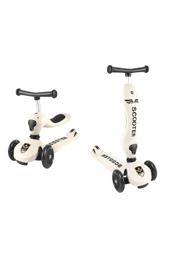OEM 2-in-1 Scooter Convertible to Tricycle for Kids, Adjustable Height, White