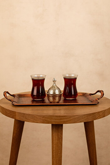 VENON Presentation Tray Tea Coffee Alara 290 X 185 with Handles Black Copper Patina Full