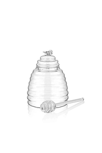 The Mia Glass Honey Jar 13 Cm