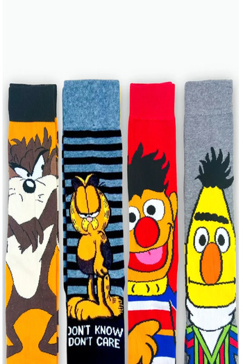 Esinti Men's Socks Women's Socks Long Colorful Patterned Scented Socks 4 Pieces