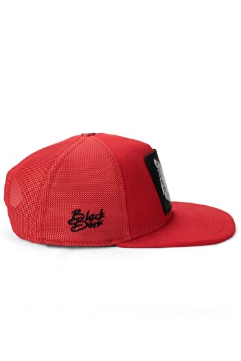 BlackBörk Hip Hop Kids Red Children's Trucker Hat with Skull Logo