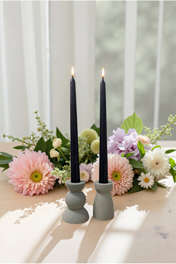 FH finehome Zen 2'li Roma Şamdan Set Gri