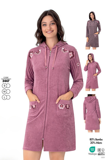 ROMEO LİFE Rochie elegantă din catifea cu fermoar din microțesătură de bambus pentru femei 3447