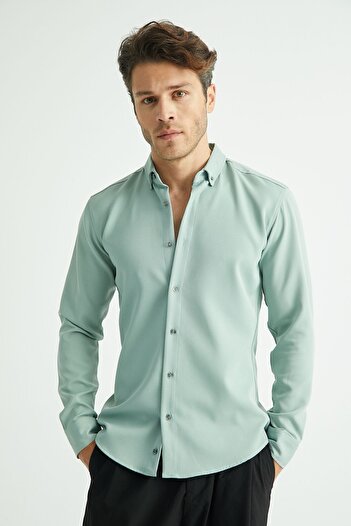 Redline Flex Slim Fit Soft Easy Iron Breathable Men's Shirt Mint