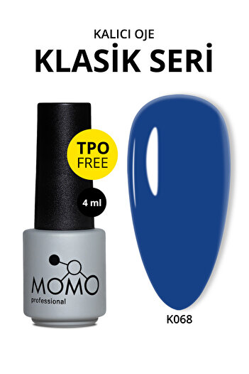 MOMO professional Kalıcı Oje K068, Kobalt Mavisi, 4 ml, TPO- FREE