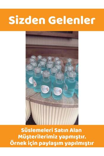 Sizeuyduk 25 Adet 50 ML DnzTac Dezenfektan Kolonya Parfüm Hediyelik Nikah Düğün İçin Boş Plastik Şişe