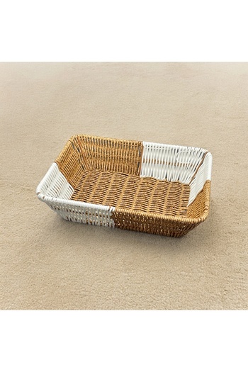 YzHome Wicker Serving Serving Basket Organizer - Medium Size Rectangular, 27*20cm Bread Bowl