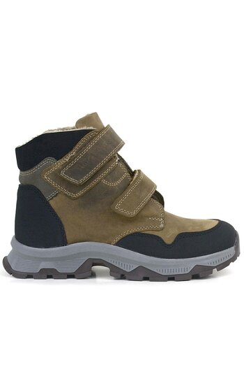 Rakerplus Trekking Γνήσιο Δερμάτινο Καφέ Velcro Boy's Boots