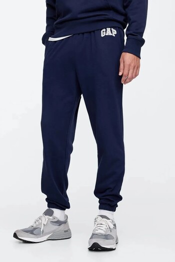GAP Men's Navy Blue V-Frch ft Heritage Logo Jogger Sweatpants 868463007-Navy Blue