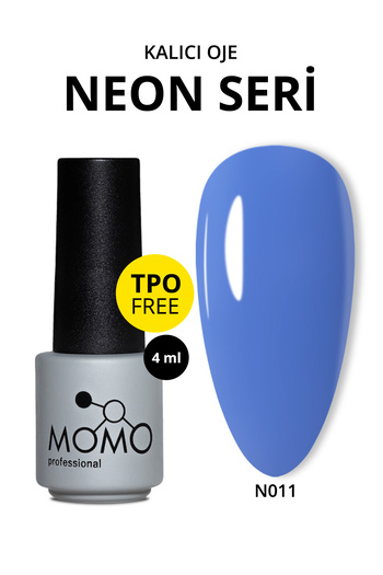 MOMO professional Kalıcı Oje N011, Neon Mavi, 4 ml, TPO- FREE