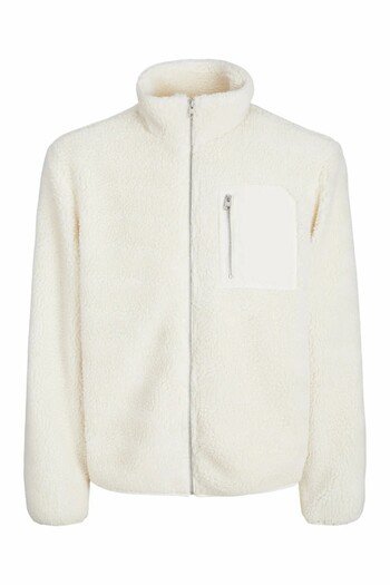 Jack & Jones Ανδρικό μαύρο φλις μπουφάν με φερμουάρ - 12258417